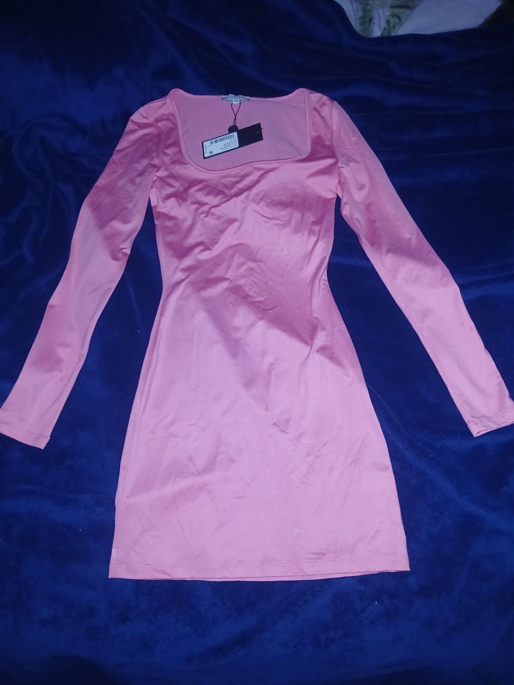 Gianni Bini Pink Long-Sleeve Square Neck Bodycon Dress